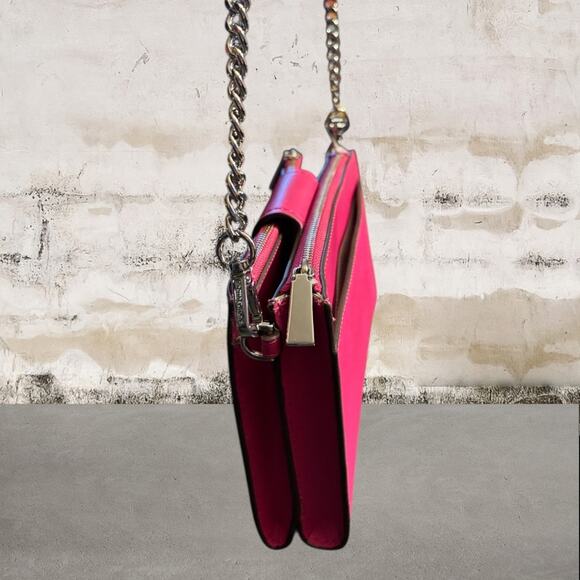 MICHAEL KORS Ruby Small Double-Zip Saffiano Leather Crossbody Bag in Pink - Picture 5 of 13